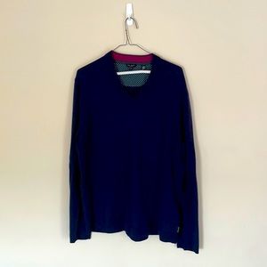 Ted Baker Size 5 Navy V Neck Sweater